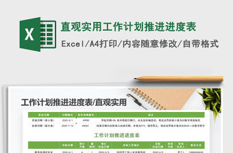 2021年直觀實用工作計劃推進進度表