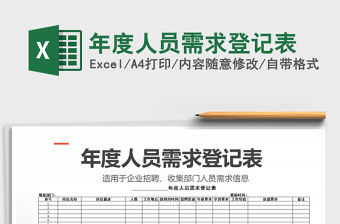 2021年年度人員需求登記表免費下載