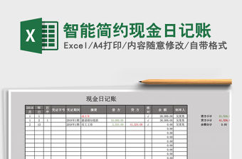 2022年智能簡約現(xiàn)金日記賬免費下載