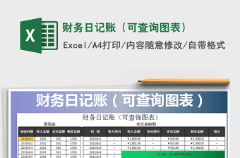 2021年財務(wù)日記賬（可查詢圖表）
