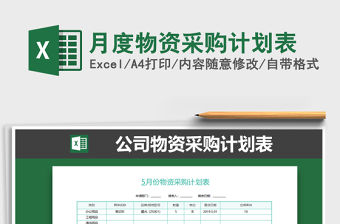 2022年月度物資采購計劃表免費下載