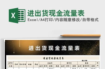 2021年進(jìn)出貨現(xiàn)金流量表免費(fèi)下載