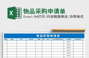 2022物品采购申请单-办公用品