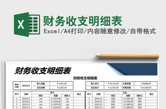 2022年財務(wù)收支明細表