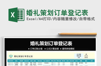 2021年婚禮策劃訂單登記表