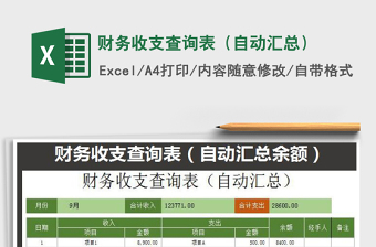 2022年財(cái)務(wù)收支查詢表（自動(dòng)匯總）