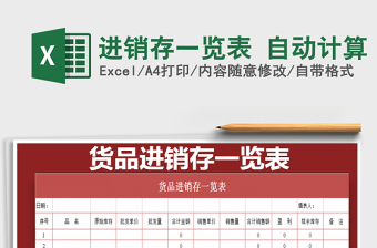 2021年進銷存一覽表 自動計算免費下載