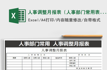 2022年人事調(diào)整月報(bào)表（人事部門常用表格）