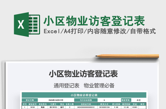 2021年小區(qū)物業(yè)訪客登記表