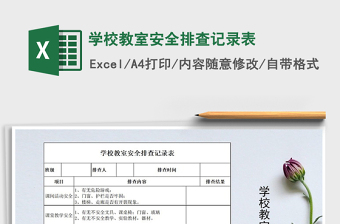 2022年學(xué)校教室安全排查記錄表