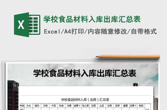 2022年學校食品材料入庫出庫匯總表