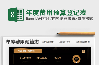 2021年年度費用預(yù)算登記表
