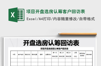 2022年項(xiàng)目開盤選房認(rèn)籌客戶回訪表免費(fèi)下載