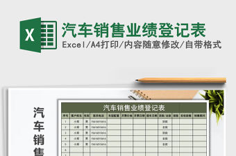 2021年汽車銷售業(yè)績登記表