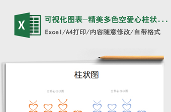 2022年可視化圖表-精美多色空愛心柱狀圖免費(fèi)下載