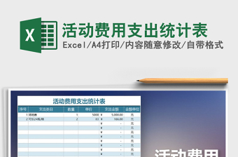 2022年活動(dòng)費(fèi)用支出統(tǒng)計(jì)表