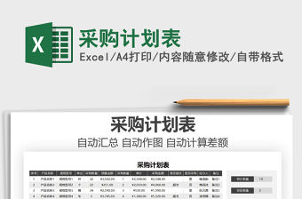 2021年采購計劃表