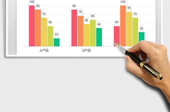 2022年小清新彩色柱形圖 財務營銷對比分析圖表免費下載