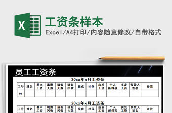 2022年工資條樣本