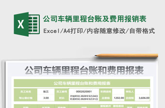 2021年公司車輛里程臺賬及費用報銷表