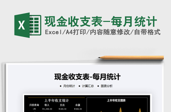 2021年現(xiàn)金收支表-每月統(tǒng)計(jì)