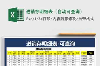 EXCEL进销存明细表（可查询，盘点）