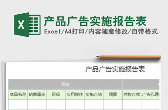 2022年產(chǎn)品廣告實(shí)施報(bào)告表免費(fèi)下載