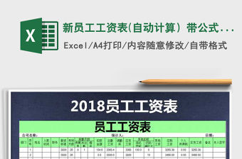 2021年新員工工資表(自動計算）帶公式模板免費下載