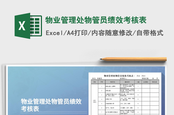 2022年物業(yè)管理處物管員績效考核表