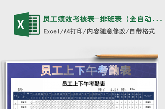 2022年員工績效考核表-排班表（全自動統(tǒng)計(jì)）