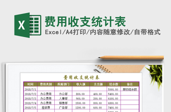 2021年費用收支統(tǒng)計表免費下載