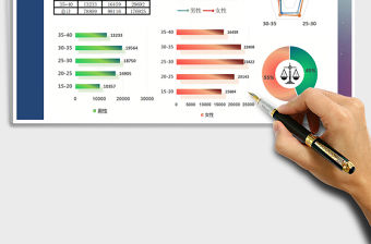 2022年數(shù)據(jù)分析對(duì)比報(bào)表男女年齡比例
