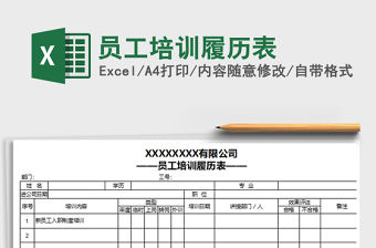 2022年員工培訓履歷表