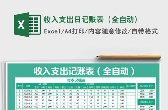 2021年收入支出日記賬表（全自動）
