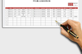 2021年人员进出登记表