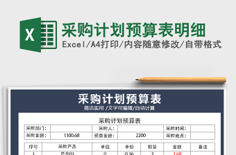 2021采购货物预算表免费下载