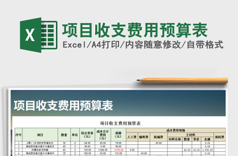 2022年項(xiàng)目收支費(fèi)用預(yù)算表