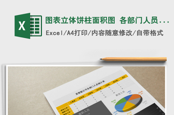 2022年圖表立體餅柱面積圖 各部門人員統(tǒng)計表免費下載