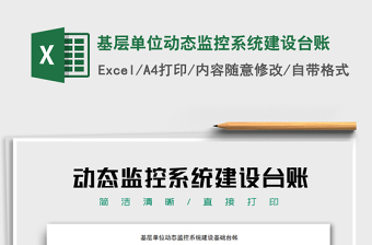 2021年基層單位動態(tài)監(jiān)控系統(tǒng)建設(shè)臺賬