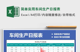 2021年簡單實(shí)用車間生產(chǎn)日報(bào)表