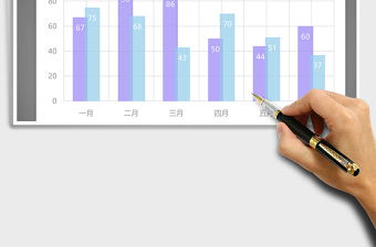 2022年清晰紫色系列柱形图免费下载