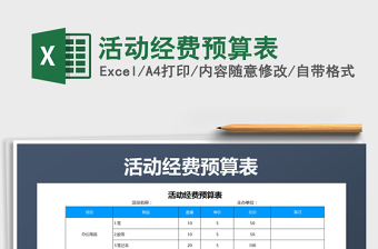 2021年活動(dòng)經(jīng)費(fèi)預(yù)算表免費(fèi)下載