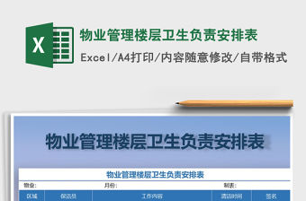 2021年物業管理樓層衛生負責安排表