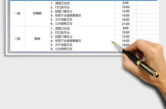 2021年物業管理樓層衛生負責安排表