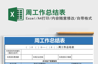 2021年周工作總結表免費下載