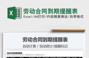 2021年勞動合同到期提醒表