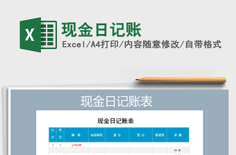 2022年現(xiàn)金日記賬免費下載