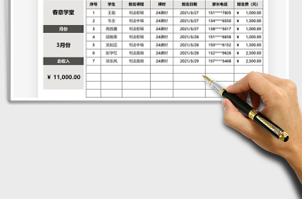 2021年學(xué)生培訓(xùn)收入明細(xì)表