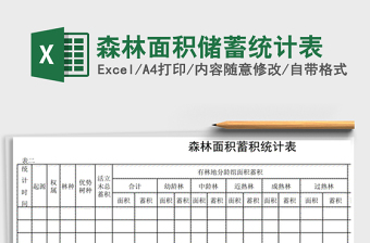 2021年森林面積儲(chǔ)蓄統(tǒng)計(jì)表免費(fèi)下載