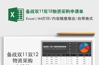 2021年備戰雙11雙12物資采購申請單